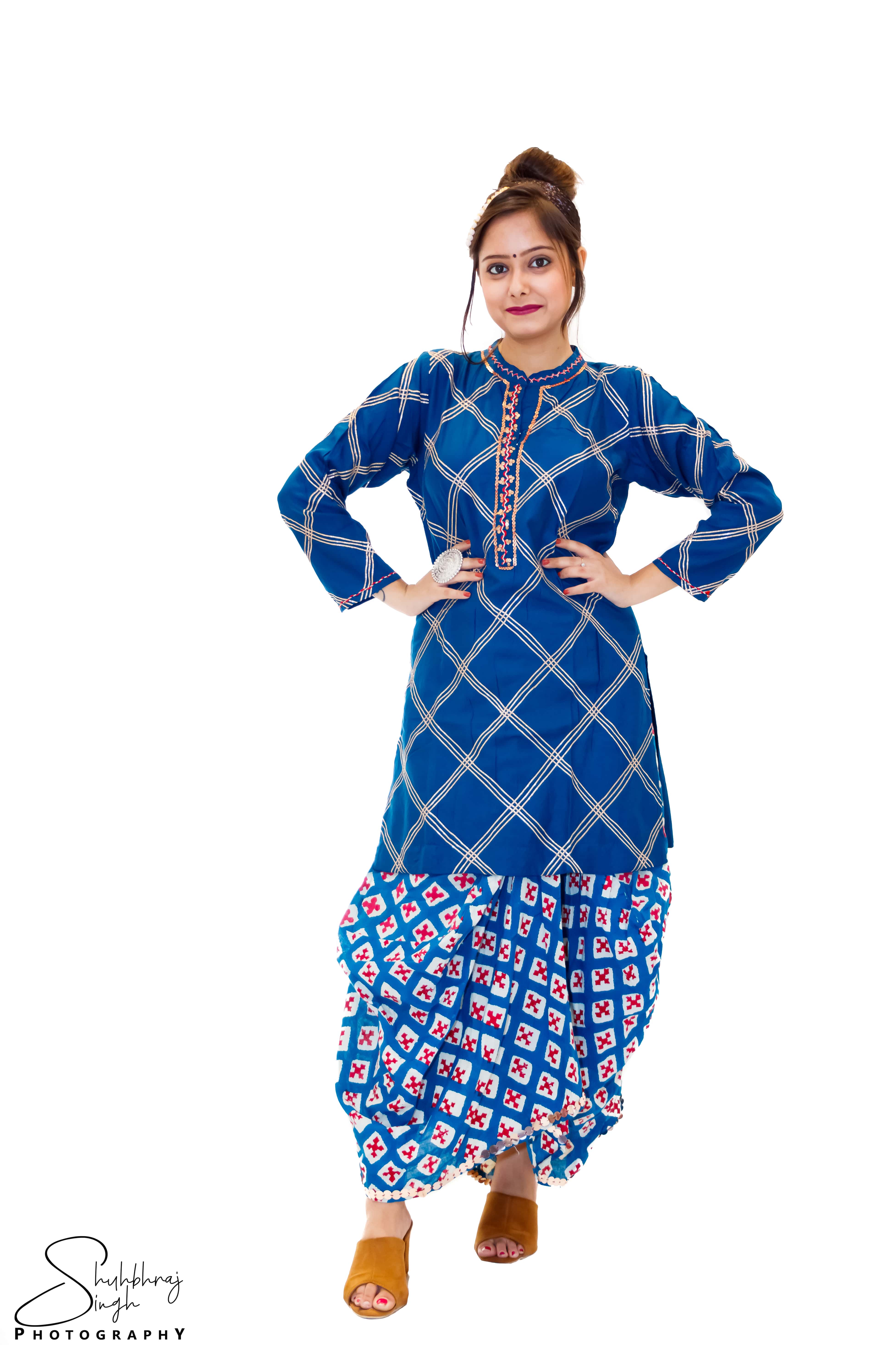 checks printed kurta