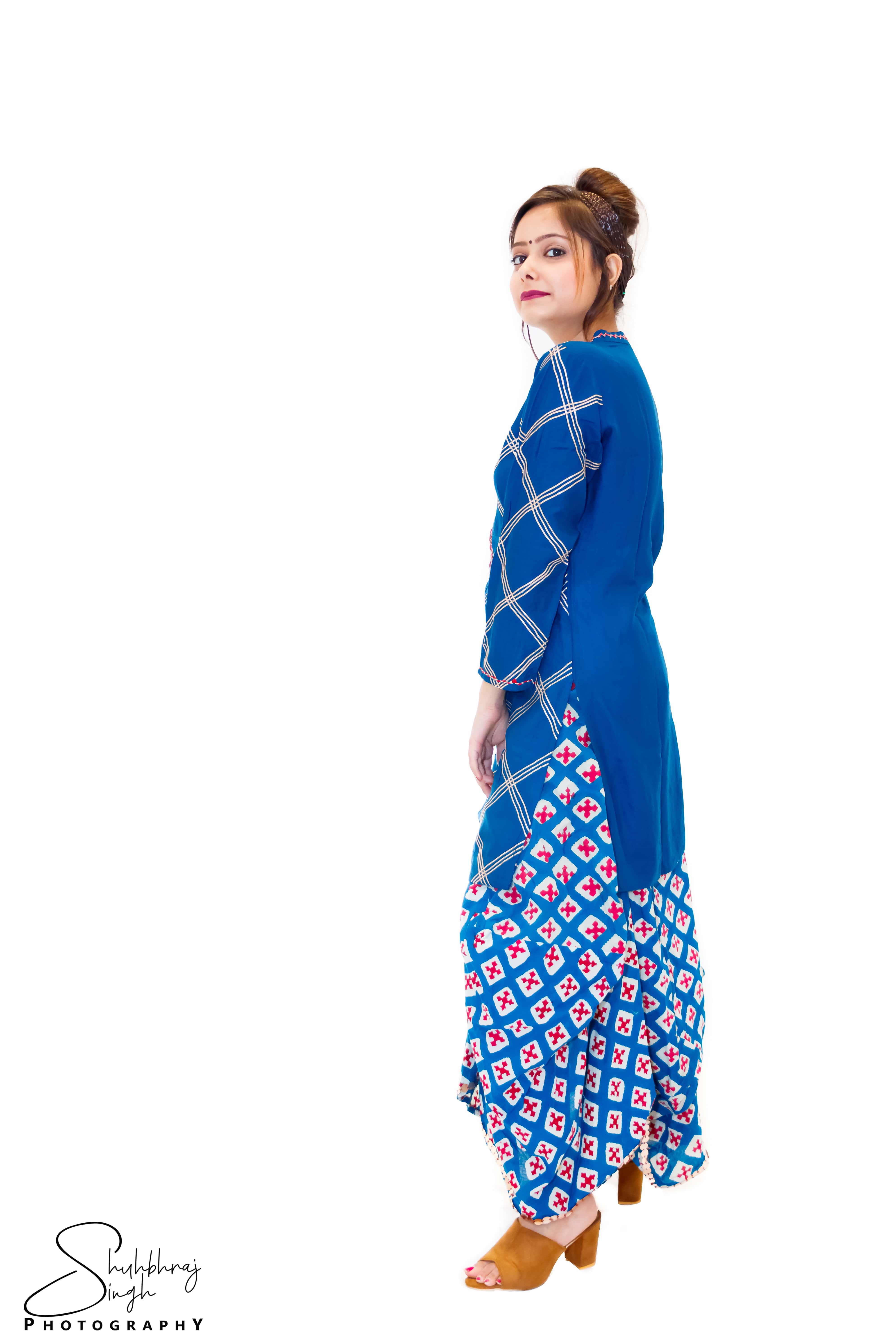 CHECKS PRINTED KURTA - Image 2
